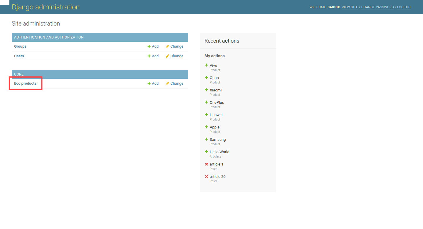 HDjango Admin: Add list_display, list_filter and search_fields